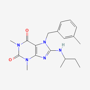 molecular formula C19H25N5O2 B3011828 8-sec-Butylamino-1,3-dimethyl-7-(3-methyl-benzyl)-3,7-dihydro-purine-2,6-dione CAS No. 378203-58-8