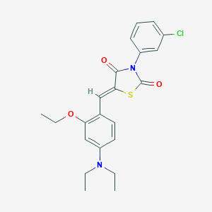 molecular formula C22H23ClN2O3S B301183 3-(3-Chlorophenyl)-5-[4-(diethylamino)-2-ethoxybenzylidene]-1,3-thiazolidine-2,4-dione 