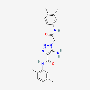 molecular formula C21H24N6O2 B3011831 5-amino-N-(2,5-dimethylphenyl)-1-{2-[(3,4-dimethylphenyl)amino]-2-oxoethyl}-1H-1,2,3-triazole-4-carboxamide CAS No. 894584-18-0