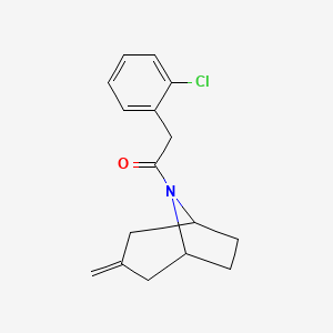 molecular formula C16H18ClNO B3011832 2-(2-chlorophenyl)-1-((1R,5S)-3-methylene-8-azabicyclo[3.2.1]octan-8-yl)ethan-1-one CAS No. 2319721-01-0