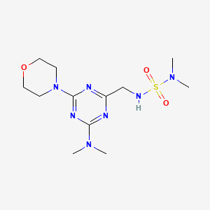 molecular formula C12H23N7O3S B3011834 4-[4-(二甲氨基)-6-[(二甲基氨磺酰氨基)甲基]-1,3,5-三嗪-2-基]吗啉 CAS No. 2034357-94-1