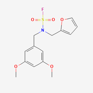 molecular formula C14H16FNO5S B3011839 N-[(3,5-Dimethoxyphenyl)methyl]-N-(furan-2-ylmethyl)sulfamoyl fluoride CAS No. 2411305-60-5