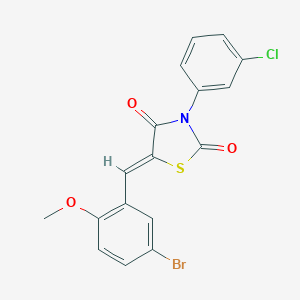 molecular formula C17H11BrClNO3S B301184 5-(5-Bromo-2-methoxybenzylidene)-3-(3-chlorophenyl)-1,3-thiazolidine-2,4-dione 