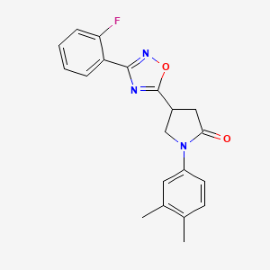 1-(3,4-Dimethylphenyl)-4-(3-(2-fluorophenyl)-1,2,4-oxadiazol-5-yl)pyrrolidin-2-one