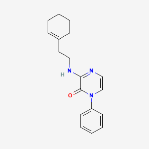 molecular formula C18H21N3O B3011843 3-{[2-(1-cyclohexenyl)ethyl]amino}-1-phenyl-2(1H)-pyrazinone CAS No. 895120-50-0