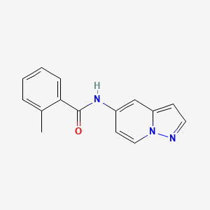 molecular formula C15H13N3O B3011849 2-methyl-N-(pyrazolo[1,5-a]pyridin-5-yl)benzamide CAS No. 2034238-43-0