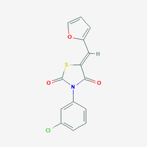 molecular formula C14H8ClNO3S B301185 3-(3-Chlorophenyl)-5-(2-furylmethylene)-1,3-thiazolidine-2,4-dione 