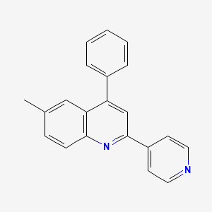 molecular formula C21H16N2 B3011852 6-Methyl-4-phenyl-2-(pyridin-4-yl)quinoline CAS No. 402951-72-8