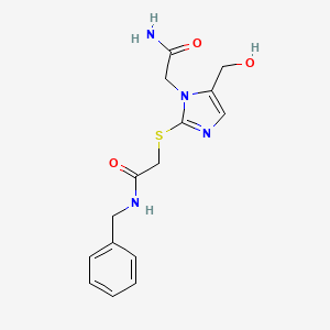 2-((1-(2-amino-2-oxoethyl)-5-(hydroxymethyl)-1H-imidazol-2-yl)thio)-N-benzylacetamide