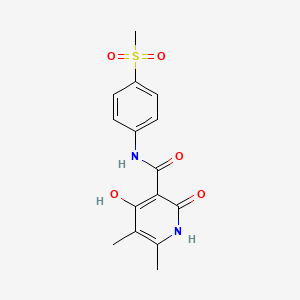 molecular formula C15H16N2O5S B3011861 2,4-dihydroxy-5,6-dimethyl-N-(4-(methylsulfonyl)phenyl)nicotinamide CAS No. 1798672-71-5