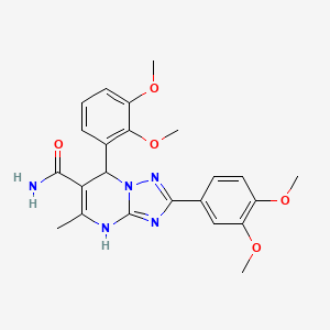 molecular formula C23H25N5O5 B3011880 7-(2,3-Dimethoxyphenyl)-2-(3,4-dimethoxyphenyl)-5-methyl-4,7-dihydro-[1,2,4]triazolo[1,5-a]pyrimidine-6-carboxamide CAS No. 538319-48-1