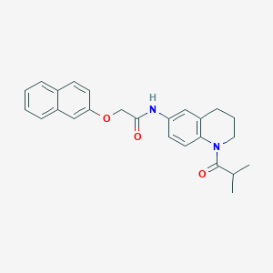 molecular formula C25H26N2O3 B3011881 N-(1-isobutyryl-1,2,3,4-tetrahydroquinolin-6-yl)-2-(naphthalen-2-yloxy)acetamide CAS No. 941949-50-4
