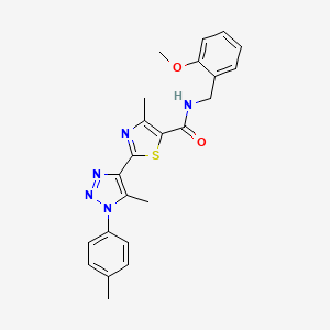 molecular formula C23H23N5O2S B3011882 N-(2-methoxybenzyl)-4-methyl-2-(5-methyl-1-(p-tolyl)-1H-1,2,3-triazol-4-yl)thiazole-5-carboxamide CAS No. 1206985-06-9