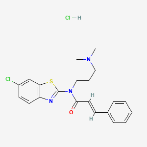 molecular formula C21H23Cl2N3OS B3011883 N-(6-chlorobenzo[d]thiazol-2-yl)-N-(3-(dimethylamino)propyl)cinnamamide hydrochloride CAS No. 1217228-90-4