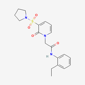 molecular formula C19H23N3O4S B3011891 N-(2-乙基苯基)-2-(2-氧代-3-(吡咯烷-1-基磺酰基)吡啶-1(2H)-基)乙酰胺 CAS No. 1251546-99-2