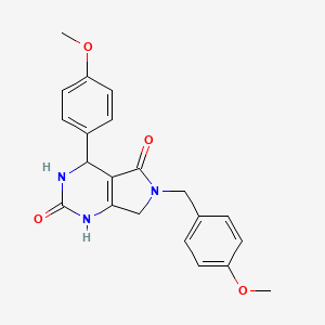 molecular formula C21H21N3O4 B3011898 6-(4-methoxybenzyl)-4-(4-methoxyphenyl)-3,4,6,7-tetrahydro-1H-pyrrolo[3,4-d]pyrimidine-2,5-dione CAS No. 899736-38-0