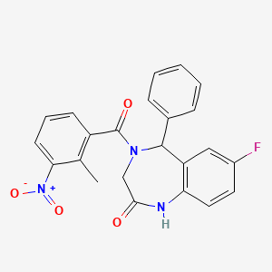 7-fluoro-4-(2-methyl-3-nitrobenzoyl)-5-phenyl-3,5-dihydro-1H-1,4-benzodiazepin-2-one