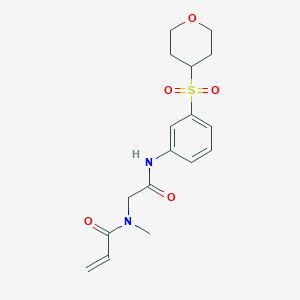 N-Methyl-N-[2-[3-(oxan-4-ylsulfonyl)anilino]-2-oxoethyl]prop-2-enamide