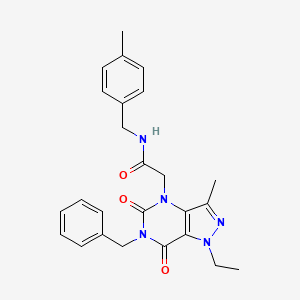 2-(6-benzyl-1-ethyl-3-methyl-5,7-dioxo-1,5,6,7-tetrahydro-4H-pyrazolo[4,3-d]pyrimidin-4-yl)-N-(4-methylbenzyl)acetamide