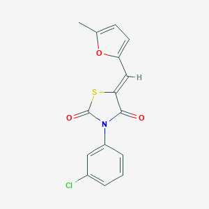 molecular formula C15H10ClNO3S B301193 3-(3-Chlorophenyl)-5-[(5-methyl-2-furyl)methylene]-1,3-thiazolidine-2,4-dione 