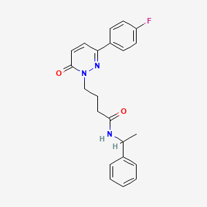 molecular formula C22H22FN3O2 B3011939 4-(3-(4-氟苯基)-6-氧代嘧啶并-1(6H)-基)-N-(1-苯乙基)丁酰胺 CAS No. 946215-83-4