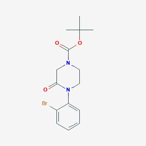 molecular formula C15H19BrN2O3 B3011943 叔丁基 4-(2-溴苯基)-3-氧代哌嗪-1-羧酸酯 CAS No. 1824073-95-1