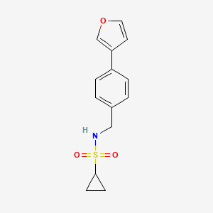 molecular formula C14H15NO3S B3011946 N-(4-(呋喃-3-基)苄基)环丙烷磺酰胺 CAS No. 2034414-35-0