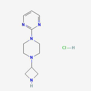 molecular formula C11H18ClN5 B3011949 2-(4-(氮杂环丁-3-基)哌嗪-1-基)嘧啶盐酸盐 CAS No. 2044704-96-1