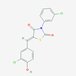 molecular formula C16H9Cl2NO3S B301195 5-(3-Chloro-4-hydroxybenzylidene)-3-(3-chlorophenyl)-1,3-thiazolidine-2,4-dione 