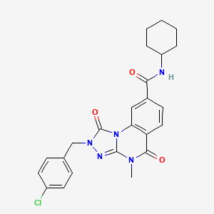 2-(4-chlorobenzyl)-N-cyclohexyl-4-methyl-1,5-dioxo-1,2,4,5-tetrahydro-[1,2,4]triazolo[4,3-a]quinazoline-8-carboxamide