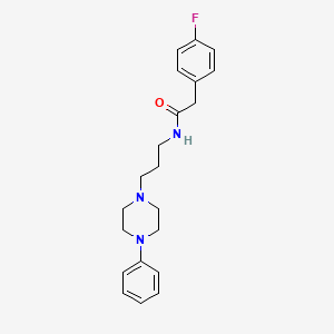 molecular formula C21H26FN3O B3011952 2-(4-fluorophenyl)-N-(3-(4-phenylpiperazin-1-yl)propyl)acetamide CAS No. 1049474-00-1
