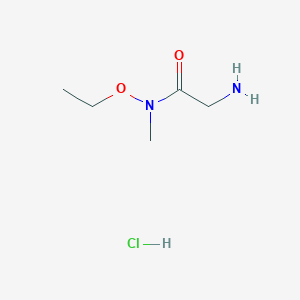molecular formula C5H13ClN2O2 B3011956 2-amino-N-ethoxy-N-methylacetamide hydrochloride CAS No. 1909313-73-0