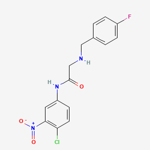 molecular formula C15H13ClFN3O3 B3011957 N-(4-chloro-3-nitrophenyl)-2-[(4-fluorobenzyl)amino]acetamide CAS No. 882080-00-4