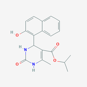 molecular formula C19H20N2O4 B3011958 Isopropyl 4-(2-hydroxynaphthalen-1-yl)-6-methyl-2-oxo-1,2,3,4-tetrahydropyrimidine-5-carboxylate CAS No. 314028-37-0