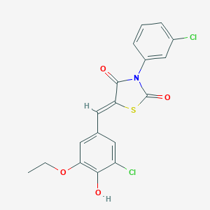 molecular formula C18H13Cl2NO4S B301196 5-(3-Chloro-5-ethoxy-4-hydroxybenzylidene)-3-(3-chlorophenyl)-1,3-thiazolidine-2,4-dione 