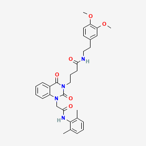N-(3,4-dimethoxyphenethyl)-4-(1-(2-((2,6-dimethylphenyl)amino)-2-oxoethyl)-2,4-dioxo-1,2-dihydroquinazolin-3(4H)-yl)butanamide