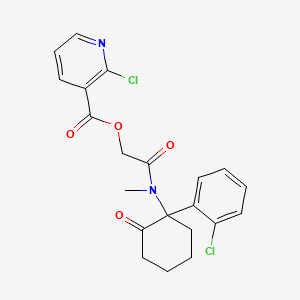 molecular formula C21H20Cl2N2O4 B3011977 {[1-(2-Chlorophenyl)-2-oxocyclohexyl](methyl)carbamoyl}methyl 2-chloropyridine-3-carboxylate CAS No. 1036118-82-7