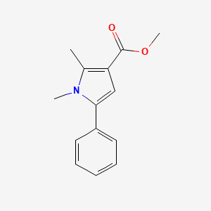 molecular formula C14H15NO2 B3011981 Methyl 1,2-dimethyl-5-phenyl-1H-pyrrole-3-carboxylate CAS No. 140241-72-1