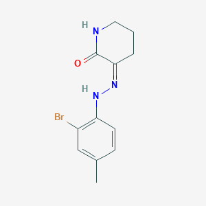 molecular formula C12H14BrN3O B3011983 (3Z)-3-[2-(2-bromo-4-methylphenyl)hydrazinylidene]piperidin-2-one CAS No. 94850-63-2