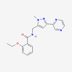 2-ethoxy-N-((1-methyl-3-(pyrazin-2-yl)-1H-pyrazol-5-yl)methyl)benzamide
