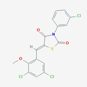 molecular formula C17H10Cl3NO3S B301200 3-(3-Chlorophenyl)-5-(3,5-dichloro-2-methoxybenzylidene)-1,3-thiazolidine-2,4-dione 