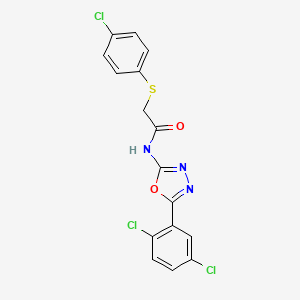 2-((4-chlorophenyl)thio)-N-(5-(2,5-dichlorophenyl)-1,3,4-oxadiazol-2-yl)acetamide
