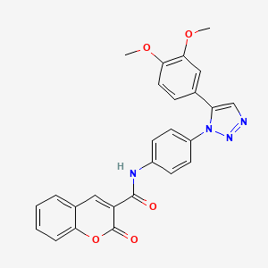 molecular formula C26H20N4O5 B3012004 N-[4-[5-(3,4-二甲氧基苯基)三唑-1-基]苯基]-2-氧代色满-3-甲酰胺 CAS No. 497071-94-0