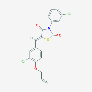 molecular formula C19H13Cl2NO3S B301201 5-[4-(Allyloxy)-3-chlorobenzylidene]-3-(3-chlorophenyl)-1,3-thiazolidine-2,4-dione 