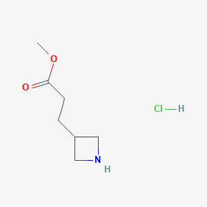 molecular formula C7H14ClNO2 B3012011 Methyl 3-(azetidin-3-yl)propanoate;hydrochloride CAS No. 2416237-50-6