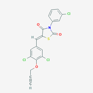 molecular formula C19H10Cl3NO3S B301202 3-(3-Chlorophenyl)-5-[3,5-dichloro-4-(2-propynyloxy)benzylidene]-1,3-thiazolidine-2,4-dione 