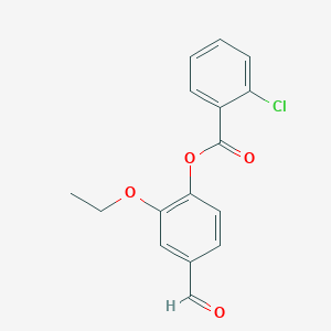 molecular formula C16H13ClO4 B3012020 2-Ethoxy-4-formylphenyl 2-chlorobenzoate CAS No. 381674-61-9