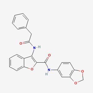 N-(2H-1,3-benzodioxol-5-yl)-3-(2-phenylacetamido)-1-benzofuran-2-carboxamide