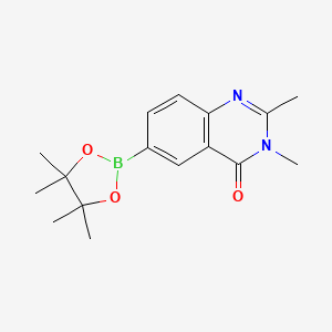 molecular formula C16H21BN2O3 B3012024 2,3-Dimethyl-6-(4,4,5,5-tetramethyl-1,3,2-dioxaborolan-2-yl)quinazolin-4-one CAS No. 1491163-17-7