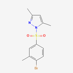 molecular formula C12H13BrN2O2S B3012026 1-[(4-bromo-3-methylphenyl)sulfonyl]-3,5-dimethyl-1H-pyrazole CAS No. 1206081-84-6